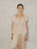 Sophie Short-Sleeve Ruffle Blouse