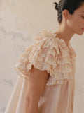 Sophie Short-Sleeve Ruffle Blouse