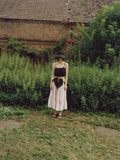 Caen Stripe Pleated Skirt