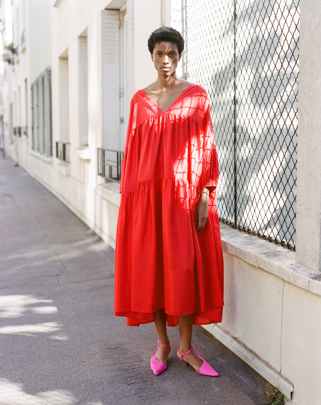 cherry dress long Elmont Long Sleeve Maxi Dress