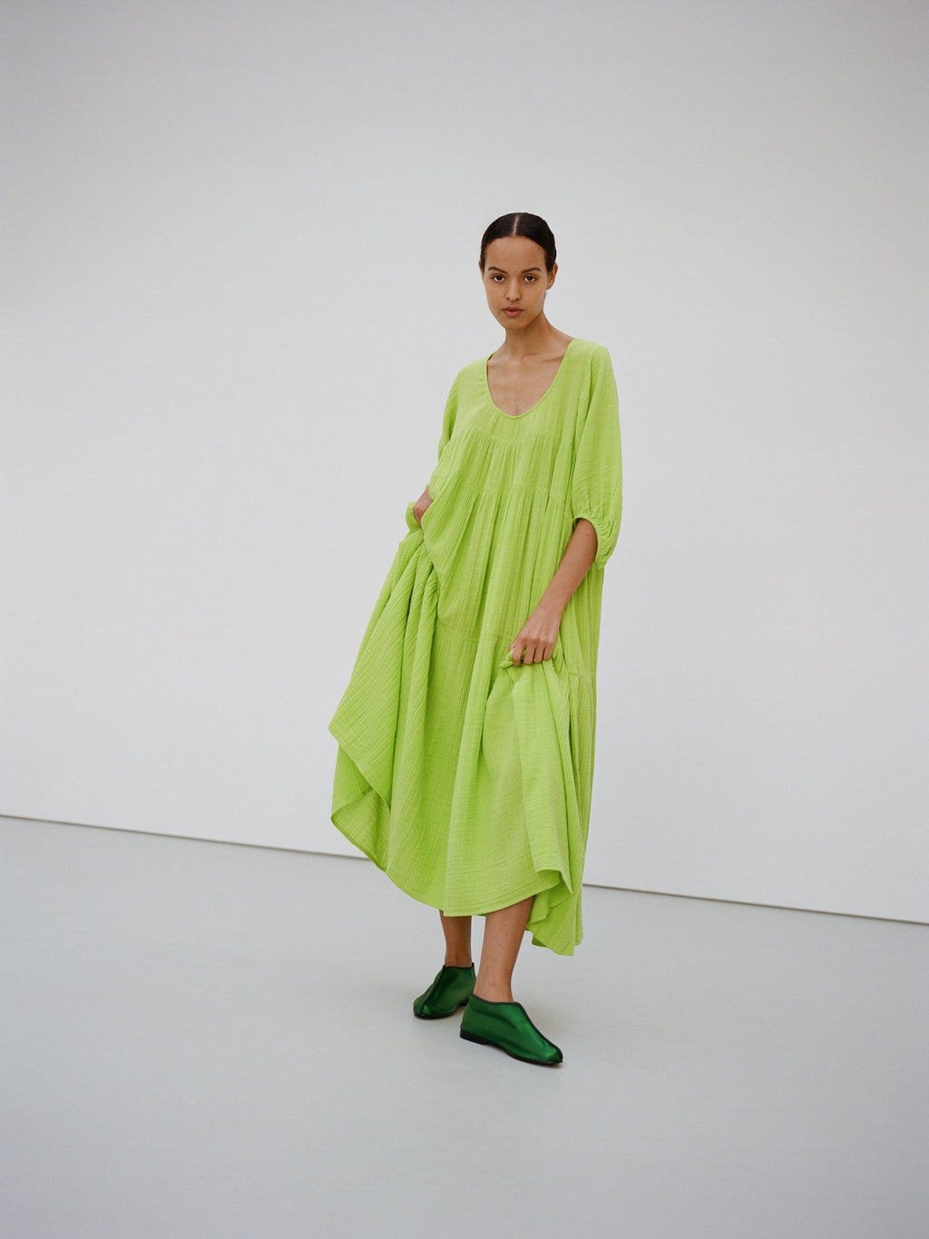 neon green and grey dress Neon Green! Goddiva's Hottest Colour Trend for the Summer
