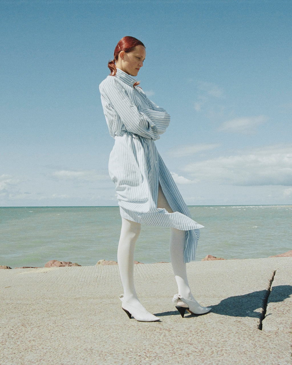Anaak Joan Stripe Shirt Dress in Seaside Stripe Anaak Joan Stripe Shirt Dress in Seaside Stripe