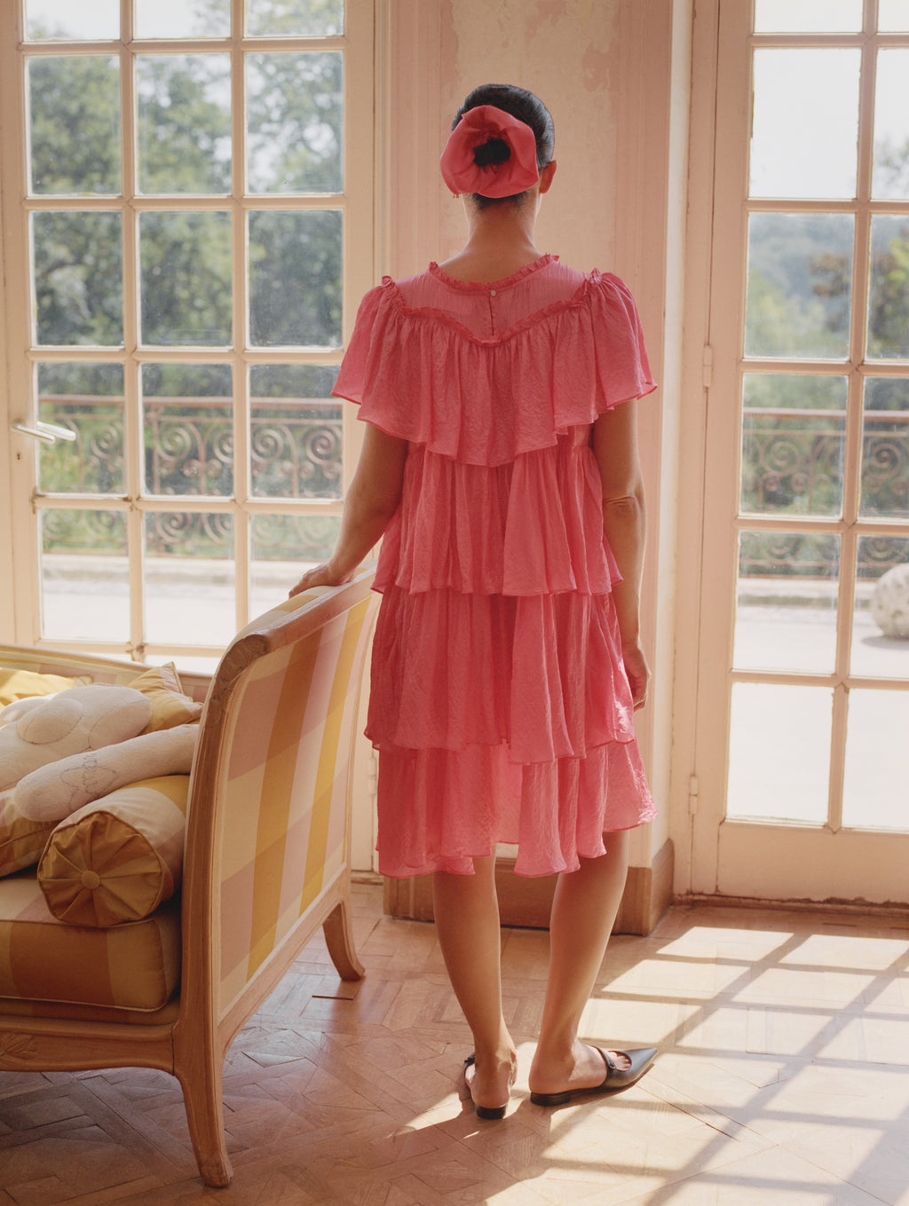 Anaak Yeha Ruffle Mini Dressin Fluoro Pink Anaak Yeha Ruffle Mini Dressin Fluoro Pink