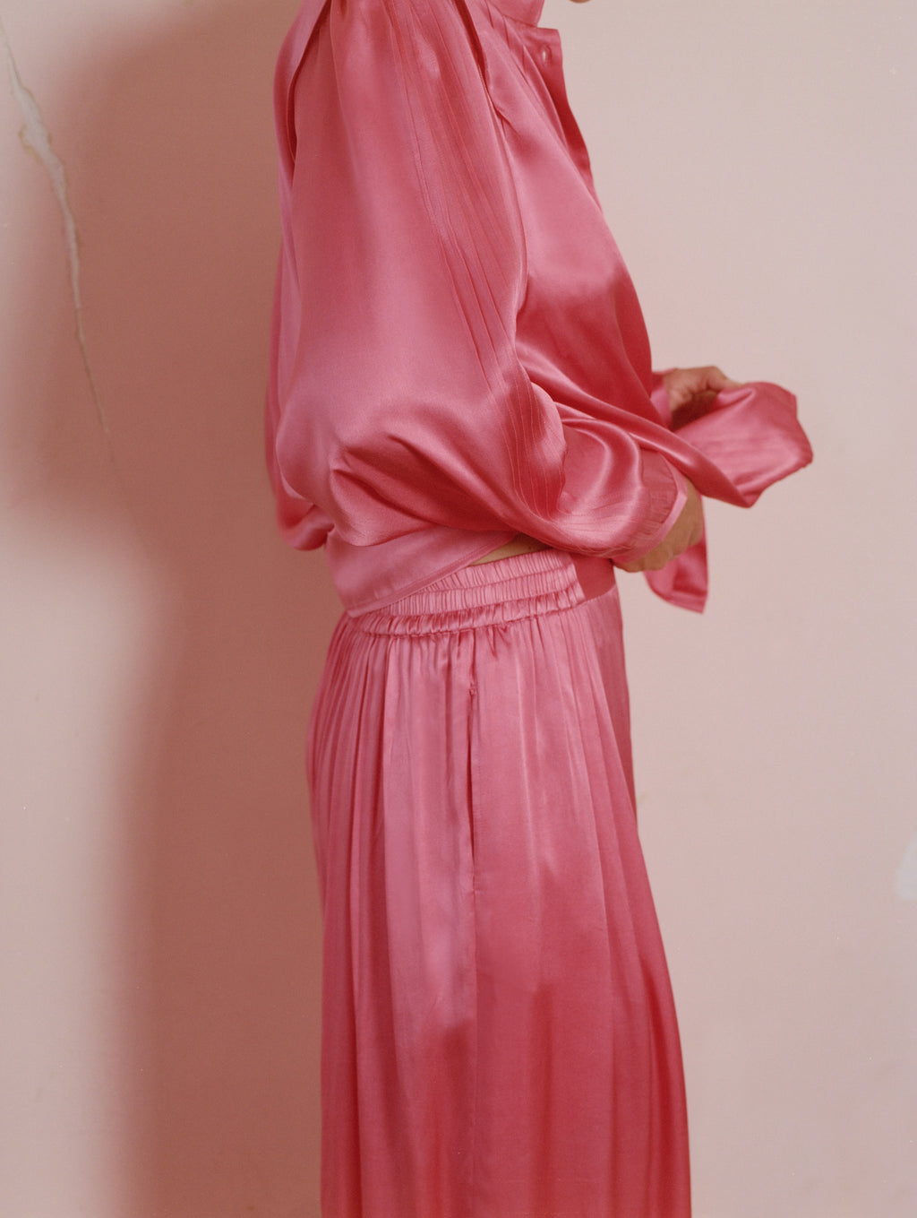 Raj Pleated Satin Pants