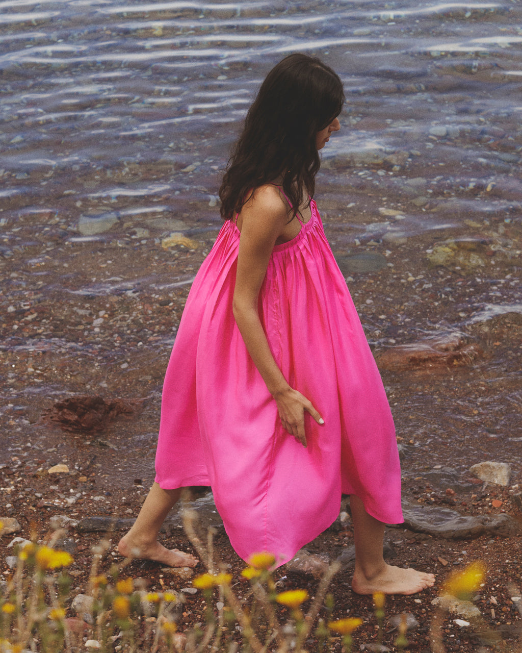 Anaak tretat Handkerchief Dress in Fuchsia Anaak tretat Handkerchief Dress in Fuchsia