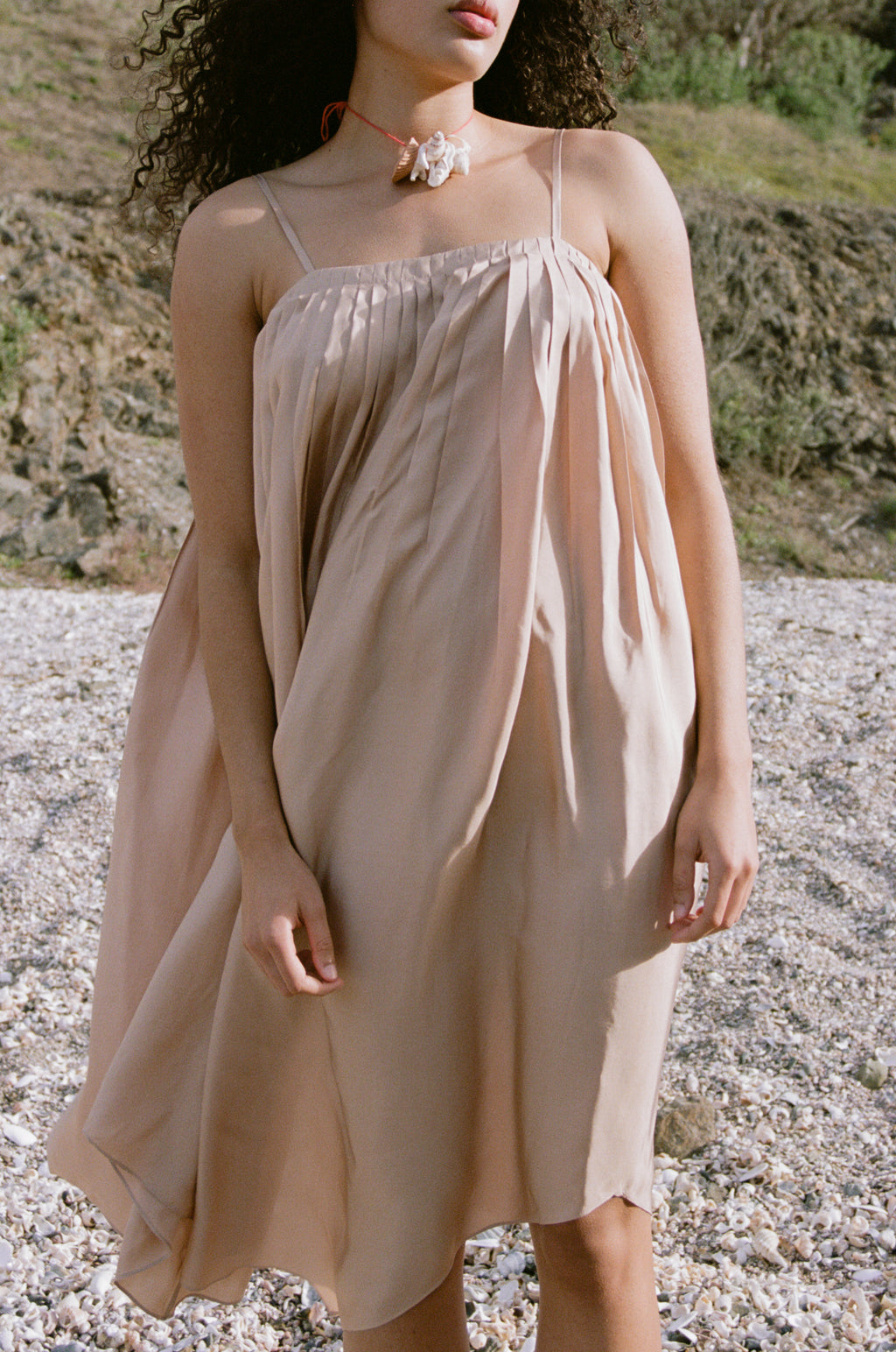 Anaak tretat Handkerchief Dress in Sand Dune Anaak tretat Handkerchief Dress in Sand Dune