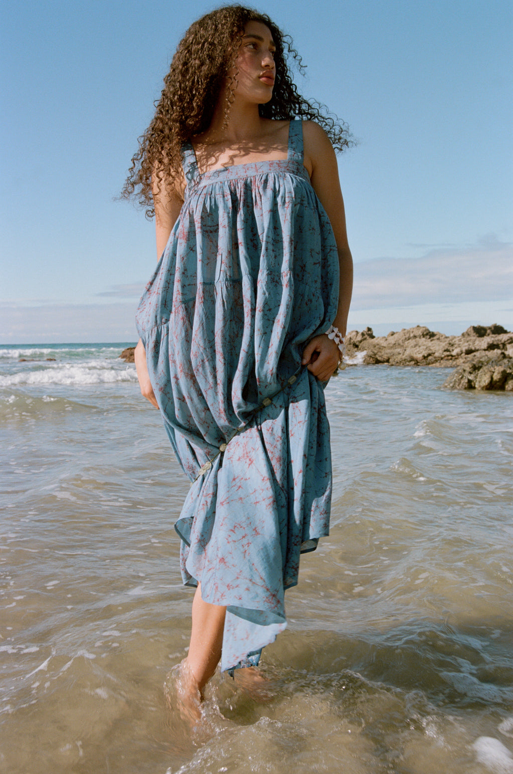 Anaak Deia Batik Handkerchief Dress in Cerulean Anaak Deia Batik Handkerchief Dress in Cerulean