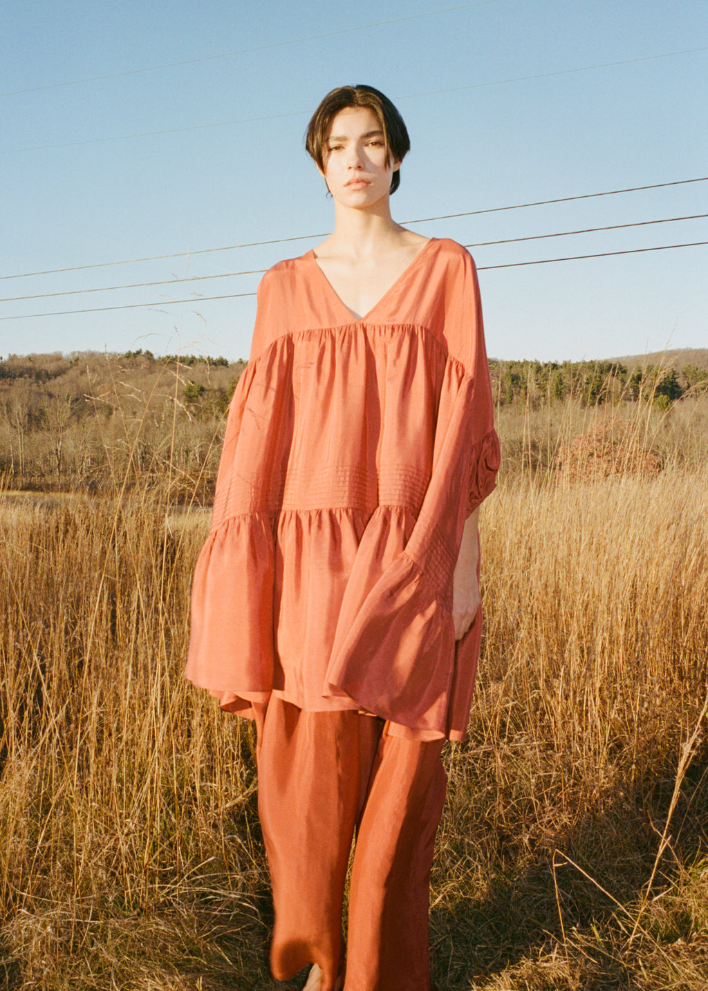 jasper mini dress in red orange Sofia Collections Women's Dress Coral / M/L -