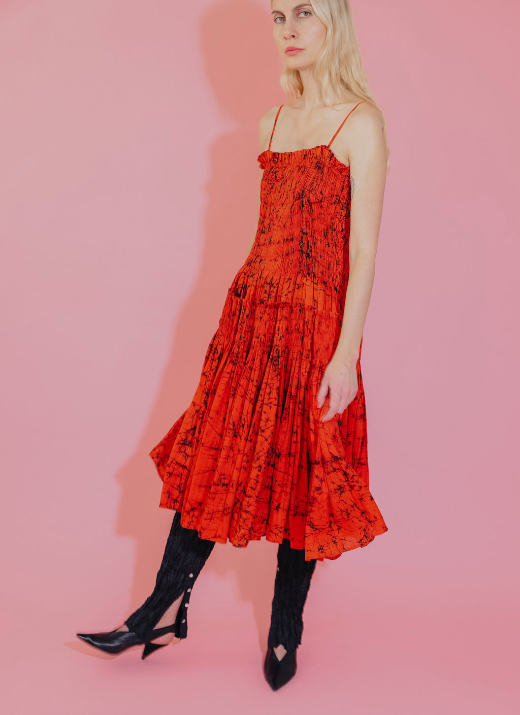 red batik dress Snap Housedress in Red Batik Floral