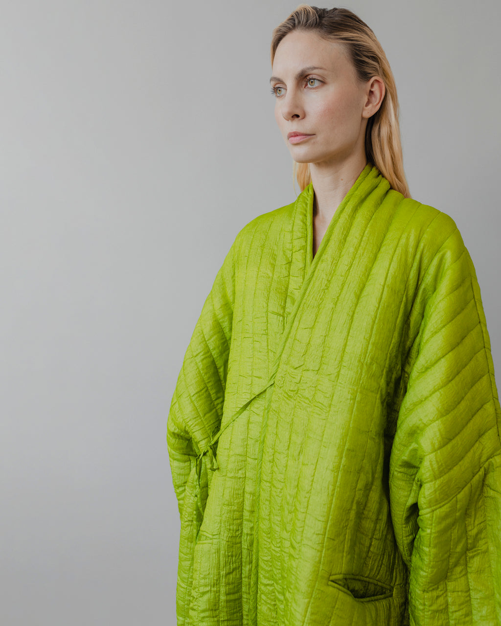 Raj Quilted Tussar Kimono