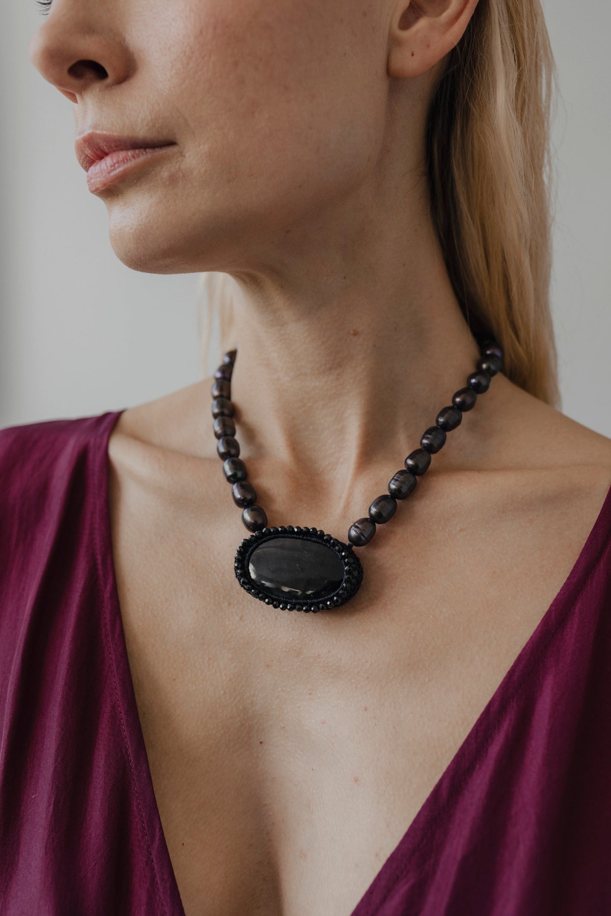 Black Pearl Necklace
