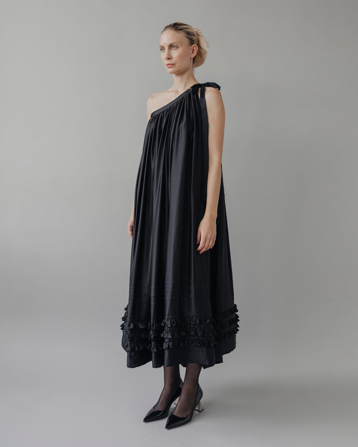 Ida One-Shoulder Satin Dress