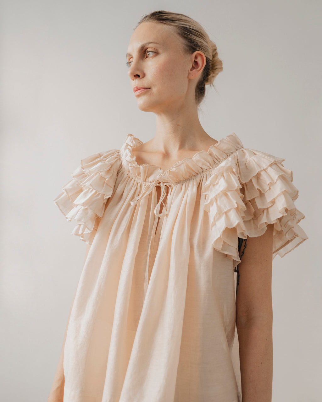 Sophie Short-Sleeve Ruffle Blouse