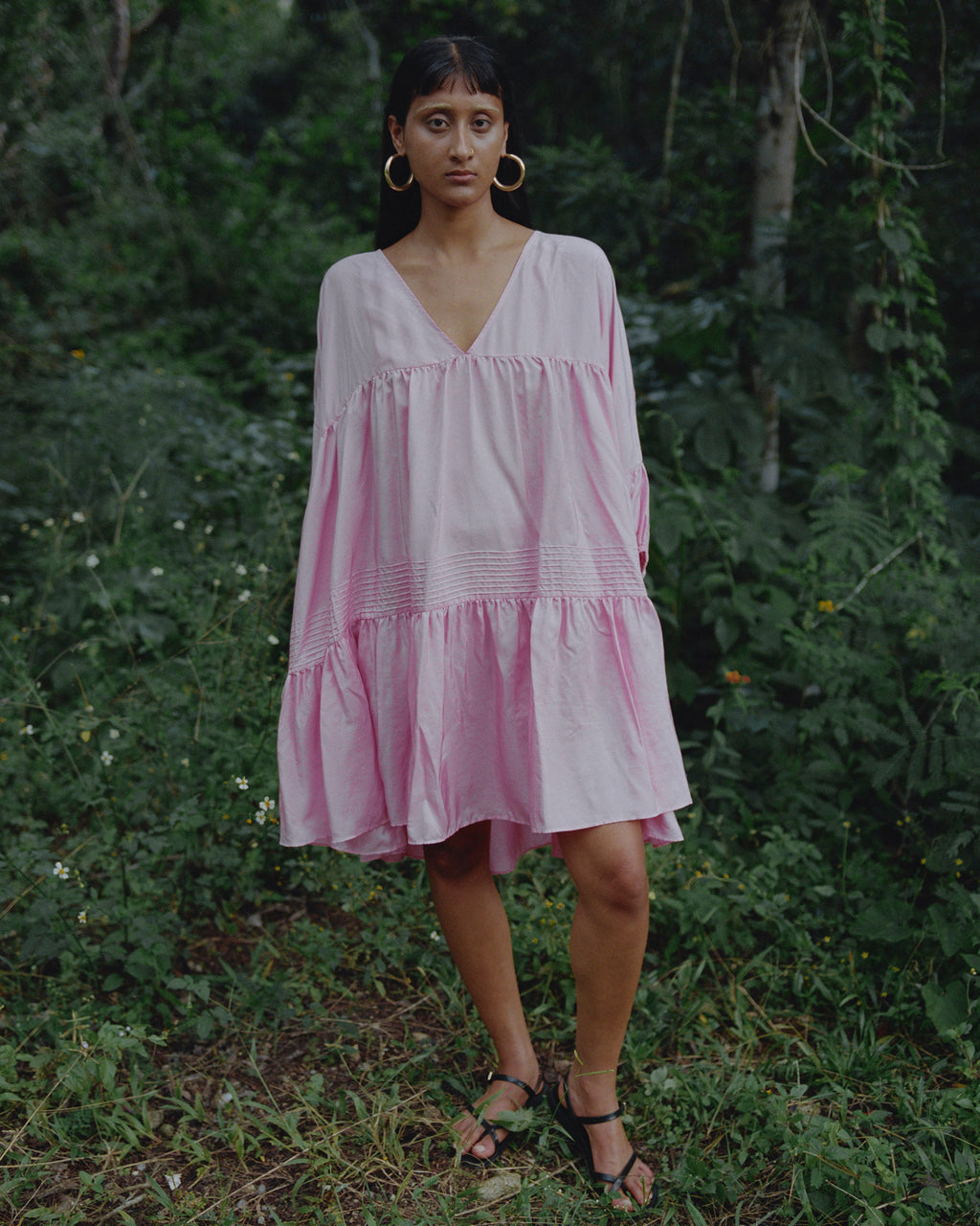 mini pink peony dress women Peony Bouquet Round Neck Micro Mini Dress