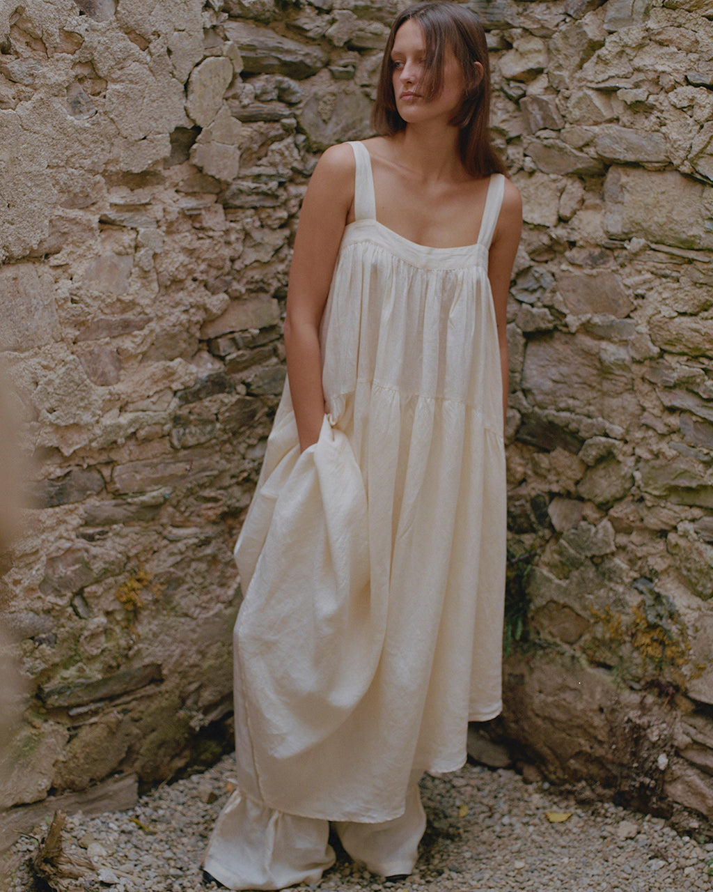 Deia Tiered Handkerchief Dress