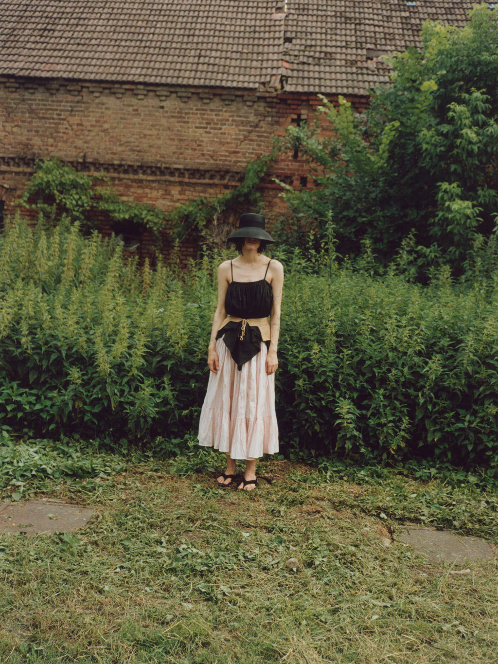 Caen Stripe Pleated Skirt