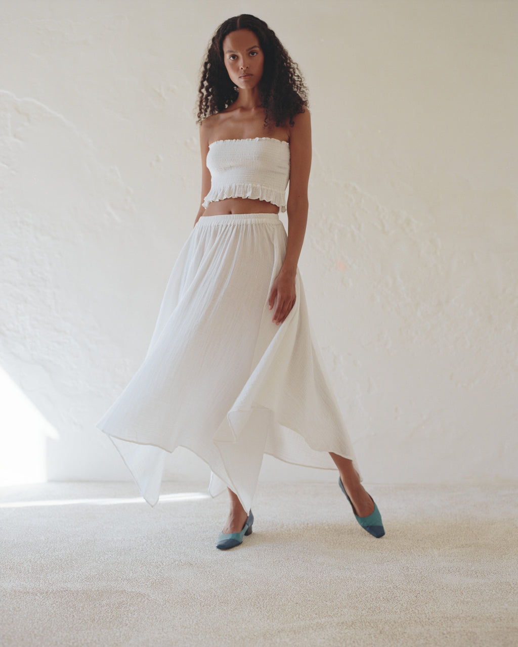 white dress skirt Lulu Handkerchief Skirt Soft White