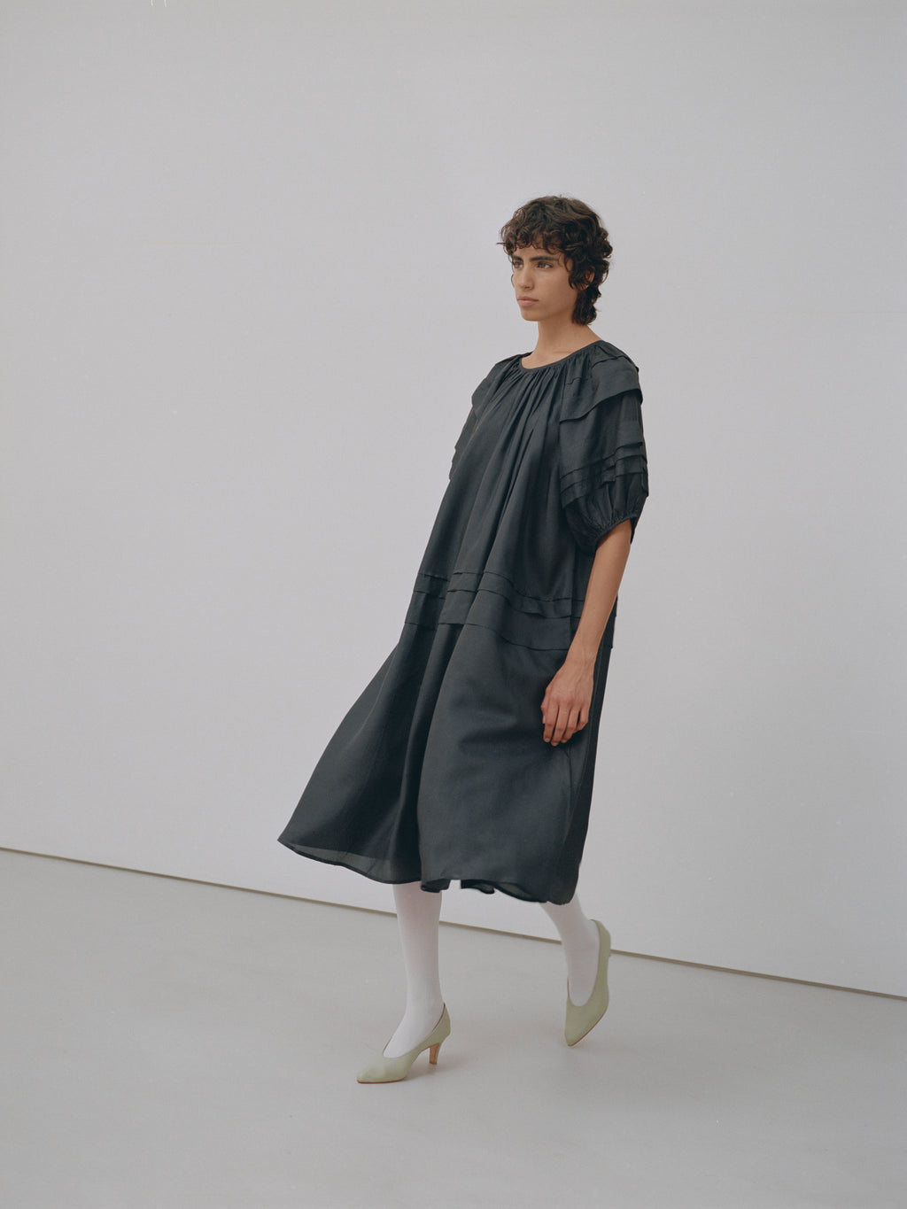 pintuck midi dress Voile Pintuck Midi Dress